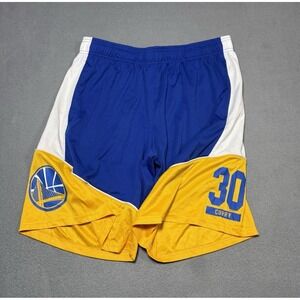 Golden State Warriors Curry #30 Basketball Shorts Blue Yellow Mens XL
